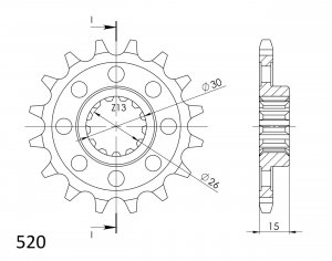 Front sprocket SUPERSPROX 17T, 520