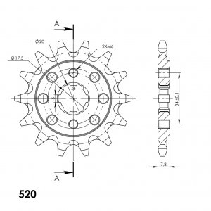 Front sprocket SUPERSPROX 14T, 520