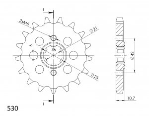 Front sprocket SUPERSPROX 16T, 530