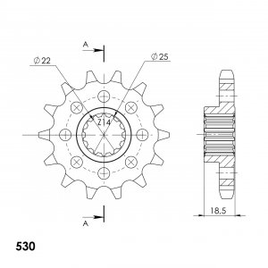 Front sprocket SUPERSPROX 15T, 530