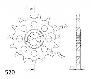 Front sprocket SUPERSPROX 15T, 520