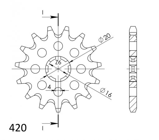 Front sprocket SUPERSPROX CST-546:12 12T, 420