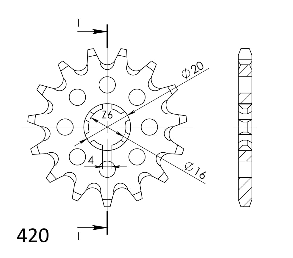 Front sprocket SUPERSPROX CST-546:15 15T, 420