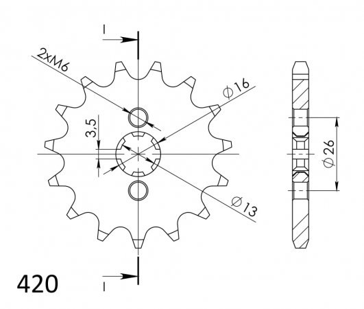 Front sprocket SUPERSPROX CST-563:10 10T, 420