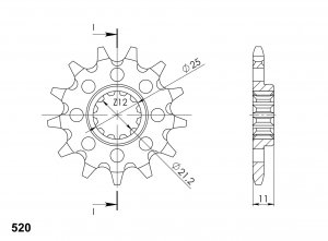 Front sprocket SUPERSPROX 13T, 520