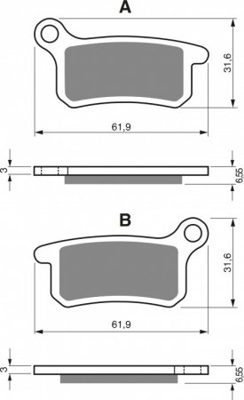 Brake pads GOLDFREN 185 S33 OFF-ROAD REAR