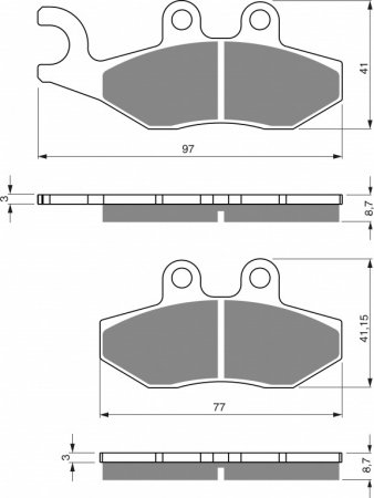 Brake pads GOLDFREN 293 S3