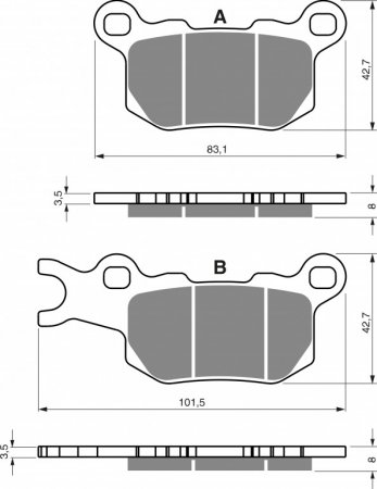 Brake pads GOLDFREN 375 S33 OFF-ROAD REAR