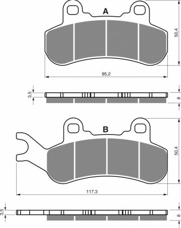 Brake pads GOLDFREN 376 S33 STREET REAR