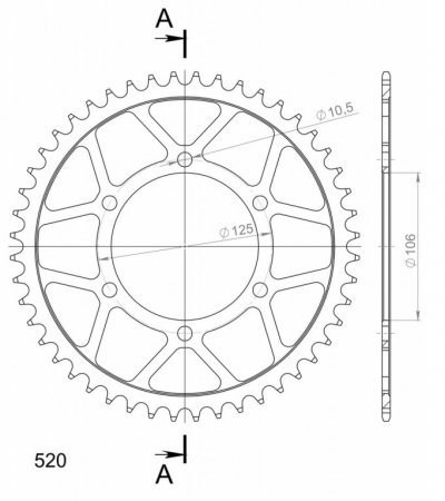 Rear sprocket SUPERSPROX RFE-2013:48-BLK black