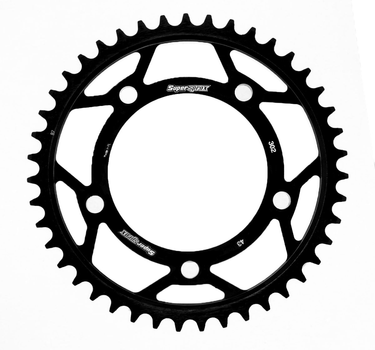 Rear sprocket SUPERSPROX RFE-302:43-BLK black 43T, 530