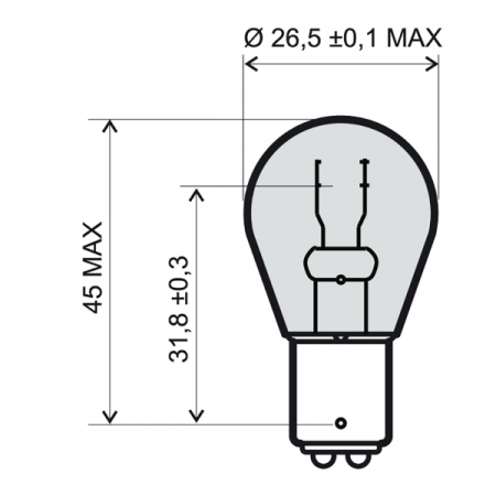 Lamp RMS 246510371 12V 21/5W, BAY15D red