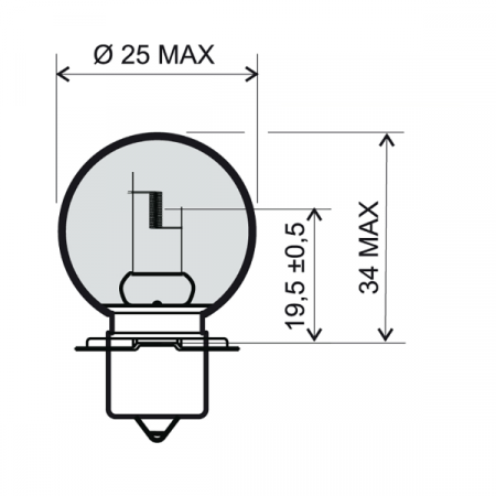 Lamp RMS 246510432 12V 20W, P26S white