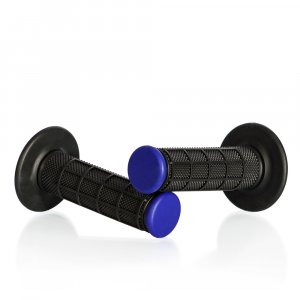 Motocross grips MOTION STUFF ADVANCED Black/Blue (half-waffle)