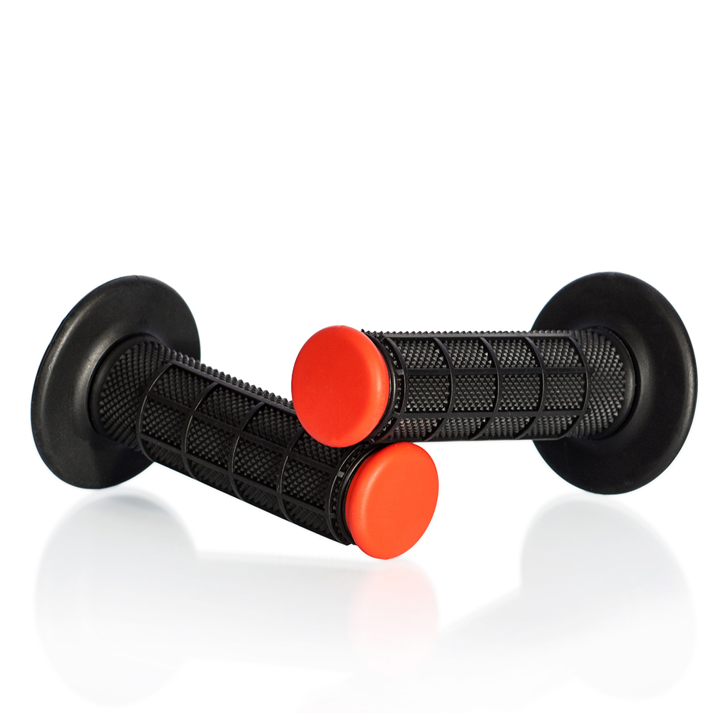 Motocross grips MOTION STUFF ADVANCED Black/Red (half-waffle)