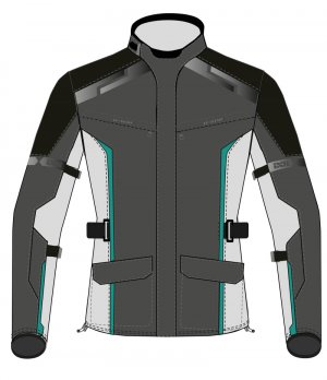 Tour women jacket iXS EVANS-ST 2.0 dark grey-light grey-turquoise DM